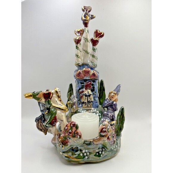 Heather Goldminc Bluesky Clayworks Princess & Frog Castle Musical Tea Lite - Picture 1 of 16